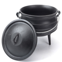 Pot à chaudron en fonte personnalisé 1/2, petit Mini trépied de Camping, Pot de cuisine 8 litres, ensemble d'ustensiles de cuisine