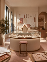 Vitrine de présentation sur mesure en bois, métal et verre pour bijoux, avec éclairage LED intégré, fournisseur en gros pour boutiques