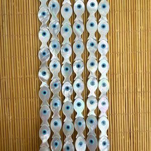 BD-L6594 Breloque en nacre blanche faite à la main, motif œil de turc, pour enfants, perles en vrac pour la création de bijoux DIY - Product Image 6