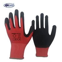 Guantes recubiertos de látex de espuma de nailon NMsafety Guantes de montaje ANSI Guantes de jardín para niños de almacén