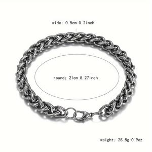Nueva pulsera de una sola <span class=keywords><strong>quilla</strong></span> de acero inoxidable para hombres hip hop Street fábrica al por mayor - Product Image 6