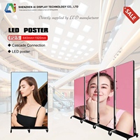 Écran LED portable publicitaire P2.5, affichage d'affiches, Wifi 4G USB, panneaux électroniques sur pied pour kiosque, mur vidéo LED
