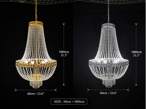 Wedding Hotel Luxury Ceiling Hanging Metal Iron Acrylic Crystal Bead Chandelier Gold Led Pendant Decorative Lights <strong>Stage</strong> <strong>Props</strong> - Product Image 2