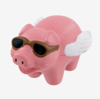 Porte-clés anti-stress personnalisé en forme de cochon volant, idéal pour les événements promotionnels sur le thème de l'aviation