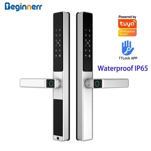 Serrure de porte numérique à empreinte digitale double face en aluminium étanche Euro 4585 2885 Ttlock Tuya Wifi <span class=keywords><strong>Card</strong></span> Code Electronic Grill Lock - Product Image 1
