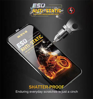 Protection d'écran en verre trempé anti-statique ESD 9H pour iPhone 11 12 13 14 15 16 17 Pro Max 8 Plus X Xr XS Max