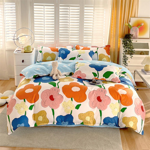 Duvet Cover Queen Bedding <strong>Sets</strong> Cotton Orange <strong>Gray</strong> <strong>Comforter</strong> Cover <strong>Cream</strong> White Printed Duvet Cover <strong>Sets</strong> - Product Image 2