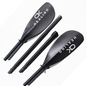 Pagaie de kayak pliable en fibre de carbone à 4 sections, noire, 2,1 m, pour loisirs - Product Image 1
