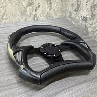 Volant de course universel OEM pour voiture, en forme de D, à fond plat, en cuir PU modifié, pour le drift