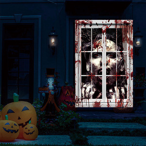 Cortina Decorativa de Tela con Diseño de Fantasma Navideño MADESHINE para Puertas y Ventanas, Cortina Espeluznante para Fiestas de Casas Encantadas - Product Image 5