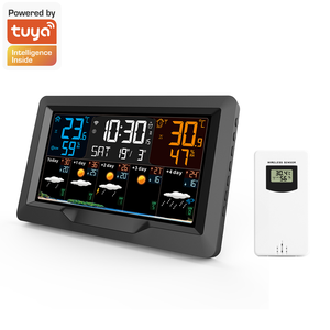 <span class=keywords><strong>WIFI</strong></span> TUYA 기상 관측소 휴대용 온도계 습도계 알람 시계 온도 습도 모니터 디지털 기상 관측소 - Product Image 2