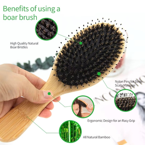 <span class=keywords><strong>Brosse</strong></span> à cheveux écologique antistatique pour le soin des cheveux, démêlante, massante du cuir chevelu, <span class=keywords><strong>en</strong></span> poils <span class=keywords><strong>de</strong></span> <span class=keywords><strong>sanglier</strong></span> mélangés à du nylon, avec coussin d'air doux - Product Image 4