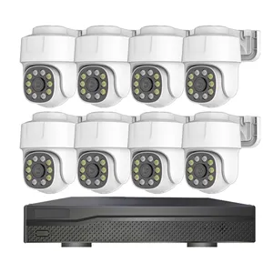 8MP 8 Channel 4K POE NVR Kit 8PCS IP Dome Surveillance Camera Security System Set Two-way Audio Smart CCTV Outdoor