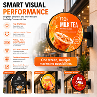 Écran LED circulaire extérieur haute luminosité P4 pour la publicité des restaurants, des magasins, des logos, des enseignes, avec contrôle WiFi