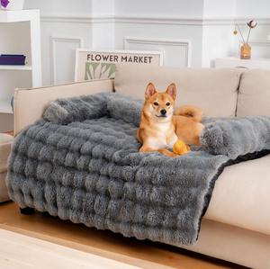 Fluffy Soft Indoor Pet Sofa Pad Neueste Faux Rabbit Velvet Hunde bett Matte Krawatten gefärbte Luxus Pet Plüsch Bett - Product Image 3