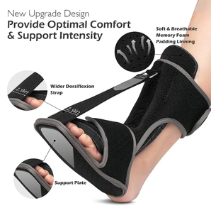 Férula de nailon con logotipo personalizado para fascitis plantar dorsal, caída de pie nocturna, protección de férula de rehabilitación de talla única - Product Image 2