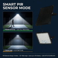 Projecteur solaire 100% alimenté par l'énergie solaire, sans électricité, installation facile, lampe de sécurité LED extérieure pour cour, garage, patio