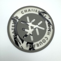 Badges et écussons personnalisés imprimés en 3D à coudre en TPU/caoutchouc, motifs alphabet, cœur et fleur, pour vêtements et chapeaux, avec logo