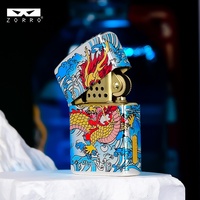 ZORRO Z3-8014 Briquet à kérosène en laiton Dragon qui surgit de la mer Coupe-vent Cadeau créatif unique Dropshipping disponible