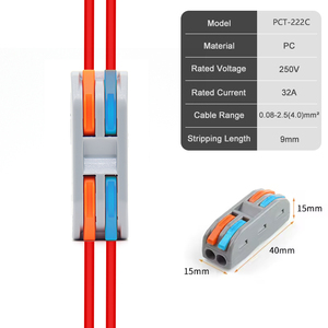 Conector de Cable de Empuje de Empalme Rápido Naranja Gris de Venta Caliente, Conector Rápido, Terminal Eléctrico Hecho de Cobre Duradero - Product Image 4