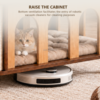 Table basse en bois multifonctionnelle pour animaux de compagnie, mobilier pour chats et chiens, rectangulaire et mobile pour salon