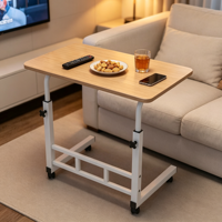 Table d'appoint pliable et réglable en bois pour ordinateur portable – Ergonomique, durable, mobile, multifonctionnelle, écologique, pour chambre à coucher