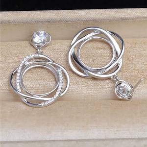 DIY Simple 5596 Fried Dough Twists Earrings Empty Holder for 6.5-7mm <b>Loose</b> <b>Pearls</b> <b>Pearl</b> Sleeve Chain Set - Product Image 4