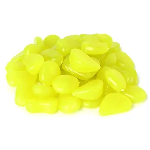 2-4cm colore giallo bagliore luminoso nel buio ciottoli artificiali per acquario acquario fata giardino decorazioni stradali