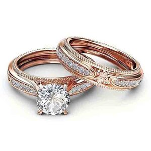 Elegante Set di Anelli Nuziali di Design per Donne, Gioielli da Sposa Delicati e Alla Moda - Product Image 1