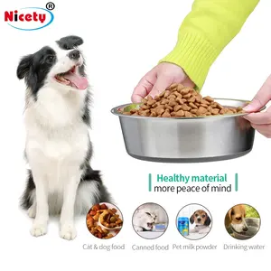 New Patented Non-slip Laser Logo Customize Pet Dog Cat Bowl Stainless Steel Pet Bowl Puppy With Silicone Bottom Rubber Base