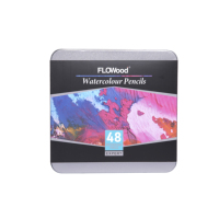 FLOWood – Coffret de 48 crayons de couleur professionnels hydrosolubles en métal, mélangeables, pour artistes, peinture aquarelle et croquis