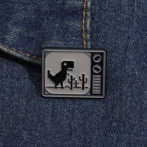 Pixel Dinosaurus Tv Email Pins Rugzak Kleding Kraag Sieraden Broches Revers Badge Decoratieve Gothic Dino Pin Cadeau Voor Vrienden - Product Image 5