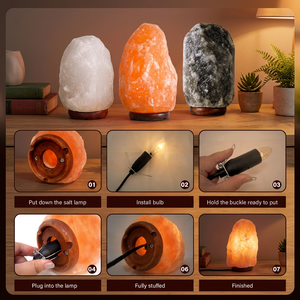 Lámpara de Sal del Himalaya Natural, Cristal de Roca Crudo, Decoración para el Hogar, Iluminación Feng Shui, Purificador de Aire, Directo de Fábrica - Product Image 1
