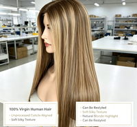Wig Prostesis Medis Hipoalergenik Bahan Sutra Tersedia Grosir, 100% Rambut Asli Manusia untuk Alopecia & Kehilangan Rambut Akibat Kemoterapi