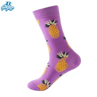 Chaussettes Jacquard Fantaisie Fruits Tendance Homme Femme Automne Hiver Polyester Coton Vente en Gros