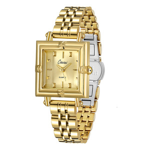 Reloj de Moda de Cuarzo con Esfera Cuadrada Personalizada, Bisel de Doble Capa y Brazalete de Cadena Metálica para Mujer, Casual, para Ocasiones de Negocios - Product Image 5