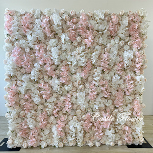 FW630 Mur <span class=keywords><strong>de</strong></span> fleurs <span class=keywords><strong>de</strong></span> mariage enroulable en gros, toile <span class=keywords><strong>de</strong></span> fond 8 pieds x 8 pieds, panneau mural <span class=keywords><strong>de</strong></span> fleurs roses, <span class=keywords><strong>décoration</strong></span> <span class=keywords><strong>murale</strong></span> <span class=keywords><strong>de</strong></span> fleurs artificielles 5D - Product Image 4