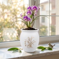 Pot de fleurs en plastique PP en gros avec trou de drainage, capacité de 0,97 L, durable, léger, design moderne et élégant pour jardin intérieur/extérieur