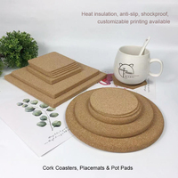 Sous-verres en liège naturel épais imprimés sur mesure, ronds et carrés, résistants à la chaleur, pour tasses et casseroles