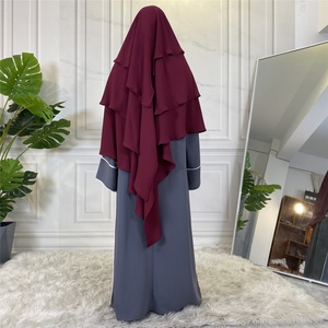 2295 #   Khimar polyvalent et élégant à trois couches en crêpe – Mode islamique chic pour l'Aïd - Product Image 5