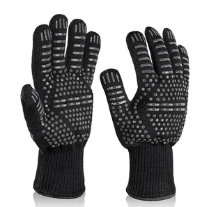 Manufactures Suppliers Leather Heat Resistant <b>Gloves</b> Kitchen <b>Oven</b> Mitt BBQ Grill Cooking Silicone <b>Glove</b> for Bbq - Product Image 5