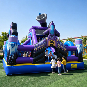WINSUN Giant Space Rocket Inflatable Bounce House with <b>Slide</b> & Climbing Wall for Kids Outdoor Playground Equipment - Product Image 1