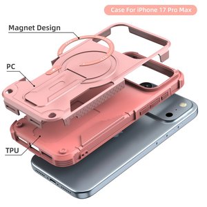 Étui de chargement magnétique sans fil en gros pour iPhone 17 Air 16e 15 14 Pro Max, support invisible, coque rigide mate anti-chute - Product Image 3