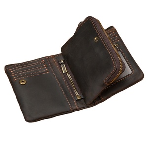 Portafoglio Mini Vintage da <span class=keywords><strong>Uomo</strong></span> in Vera Pelle di Alta Qualità, Porta Carte di Credito Corto con Blocco RFID, Porta Biglietti da Visita - Product Image 1