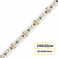 Bande LED 3014 12V 14,4W/M 4000K CRI>90 240LED/M IP20 10MM Bande LED intelligente flexible pour salle de bain