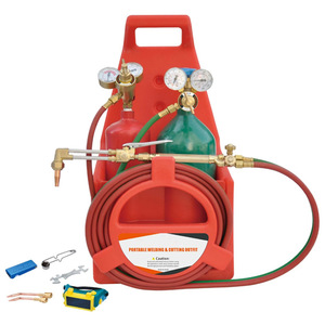 Kit de soudage et de découpe portable, chalumeau oxyacétylène avec bouteille de gaz et tuyau pour travaux sur métal - Product Image 4