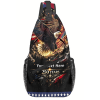 Sac bandoulière léger en polyester, motif drapeau américain, Aigle, 250e anniversaire de l'Amérique, sac à bandoulière patriotique