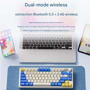 Multi Type V75 Membrane Clavier Souris Set Gaming Ordinateur Gaming 75% Layout Clavier ABS Keycaps RGB Lights - Product Image 2