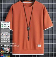 Camiseta de Verano Personalizada, Informal y Moderna, de Manga Corta, con Cuello Redondo Delgado, de Secado Rápido para Hombre