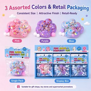Jouet Squishy Patte Scintillante KL en Gros, Matériau TPR, Coloré, Anti-Stress, Jouet Sensoriel, Cadeau pour Fêtes et Événements - Product Image 4